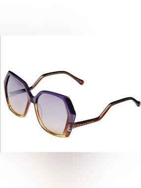 Trina Turk Solvaye Sunglasses Oversized Geometric Ombre Edgy